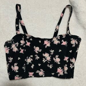 Y2K Garage Black and Pink Floral Kids Bottoms